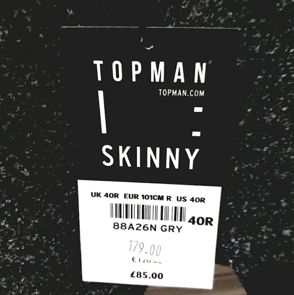 TOPMAn Skinny Men's Grey Wool Textured blazer - Picture 2 of 2